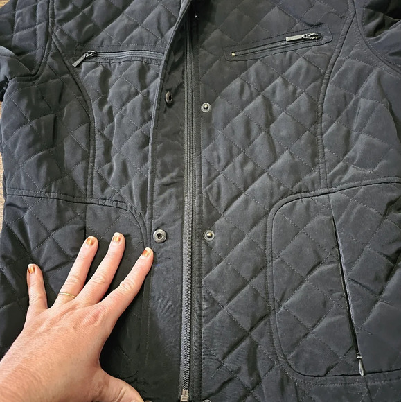 Calvin Klein Quilted Diamond Pattern Faux Fur Black Jacket Size Women's Small - Picture 11 of 14